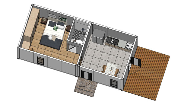 Prefab Holiday Lodge, Model 34