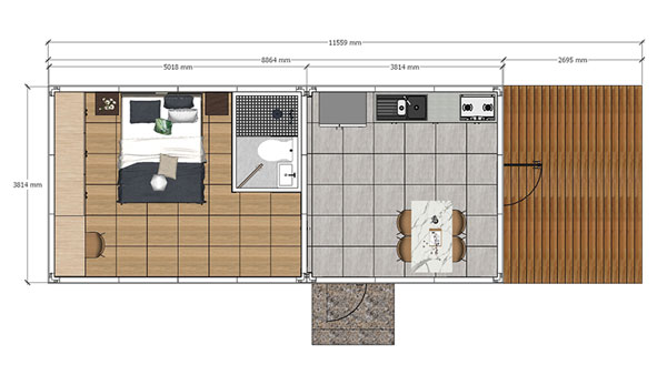 Prefab Holiday Lodge, Model 34