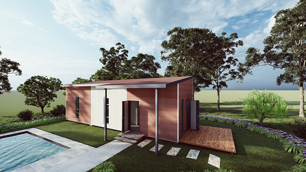 Prefab Holiday Lodge, Model 44