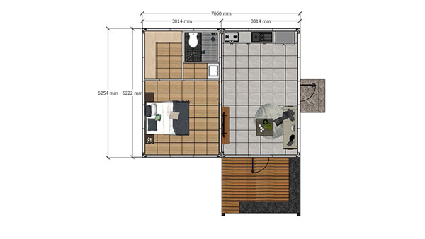 Prefab Holiday Lodge, Model 48