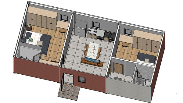 Prefab Holiday Lodge, Model 58