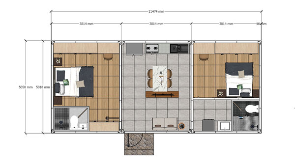 Prefab Holiday Lodge, Model 58