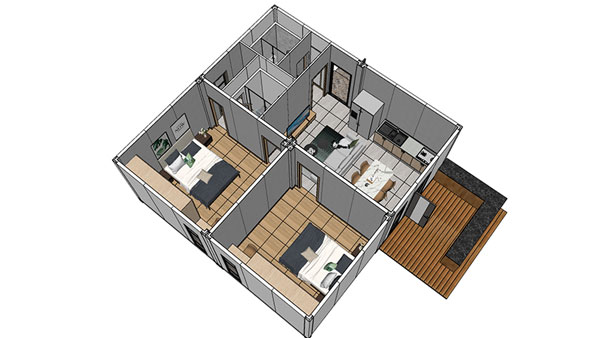 Prefab Holiday Lodge, Model 59