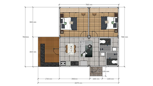 Prefab Holiday Lodge, Model 59